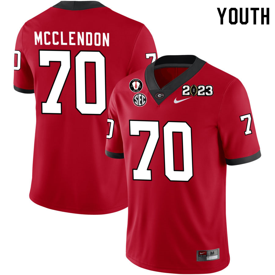 Youth #70 Warren McClendon Georgia Bulldogs 2022-23 CTP National Championship Football Jerseys